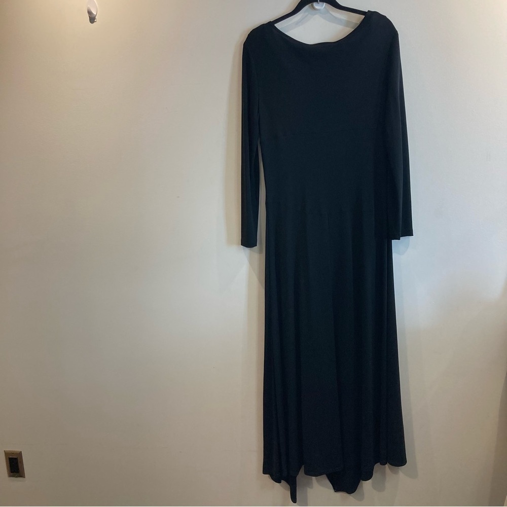 JOSEPH RIBKOFF Sz 12 Maxi Length Scoop Neck Empire Waist Ruffle Side Flowy Dress - Picture 8 of 11